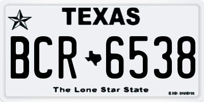 TX license plate BCR6538