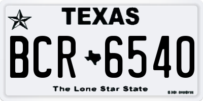 TX license plate BCR6540