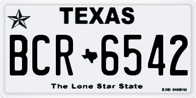 TX license plate BCR6542