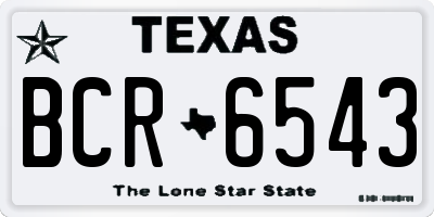 TX license plate BCR6543