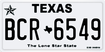 TX license plate BCR6549