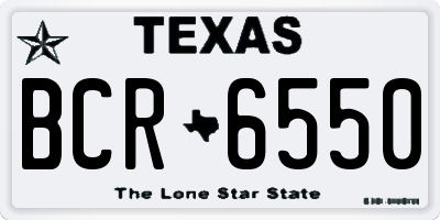 TX license plate BCR6550