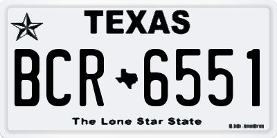 TX license plate BCR6551