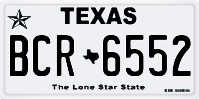 TX license plate BCR6552