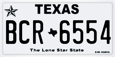 TX license plate BCR6554