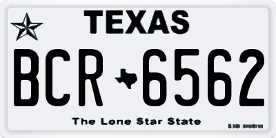 TX license plate BCR6562