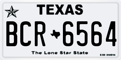 TX license plate BCR6564