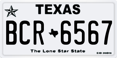 TX license plate BCR6567