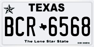 TX license plate BCR6568