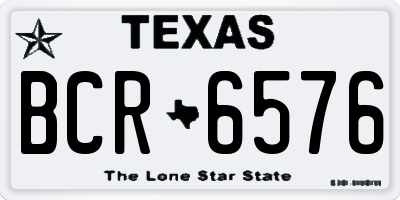TX license plate BCR6576