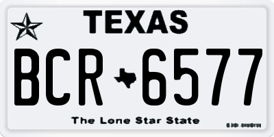 TX license plate BCR6577