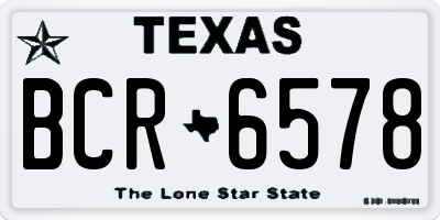 TX license plate BCR6578