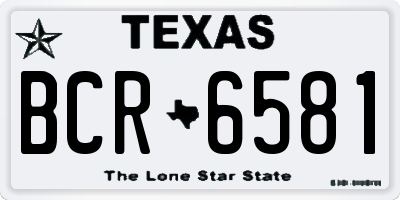 TX license plate BCR6581