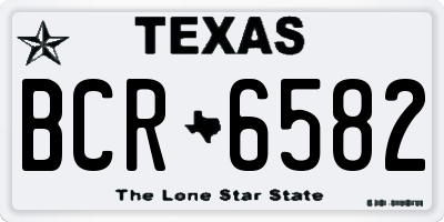 TX license plate BCR6582