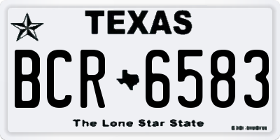 TX license plate BCR6583