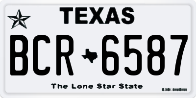TX license plate BCR6587