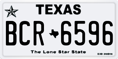 TX license plate BCR6596