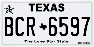 TX license plate BCR6597
