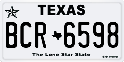 TX license plate BCR6598