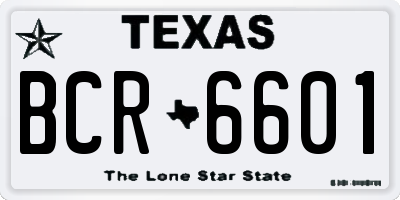 TX license plate BCR6601