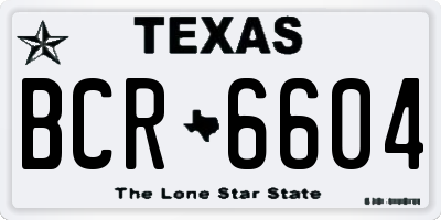 TX license plate BCR6604