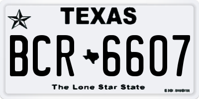 TX license plate BCR6607