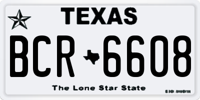 TX license plate BCR6608
