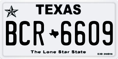 TX license plate BCR6609