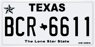 TX license plate BCR6611