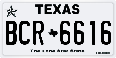 TX license plate BCR6616