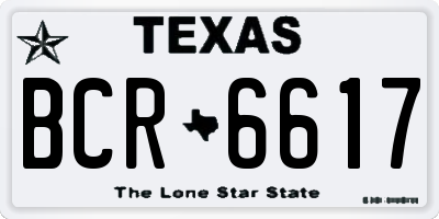 TX license plate BCR6617