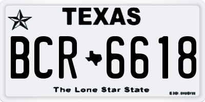 TX license plate BCR6618