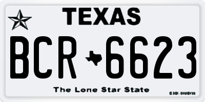 TX license plate BCR6623