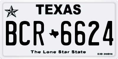 TX license plate BCR6624
