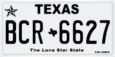 TX license plate BCR6627