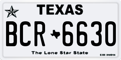 TX license plate BCR6630