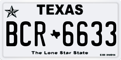 TX license plate BCR6633
