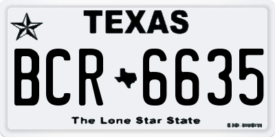TX license plate BCR6635