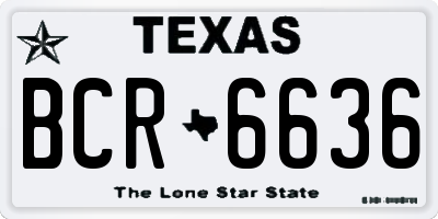 TX license plate BCR6636