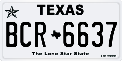 TX license plate BCR6637