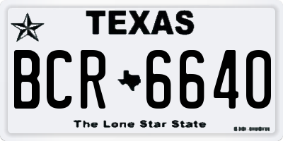 TX license plate BCR6640