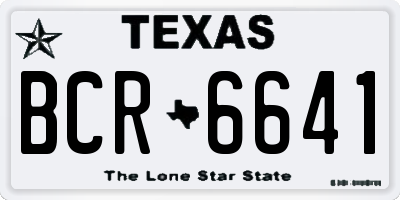 TX license plate BCR6641