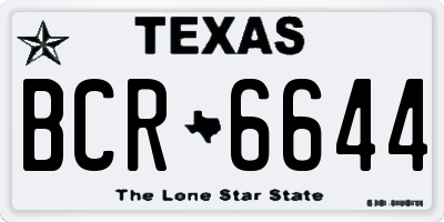 TX license plate BCR6644