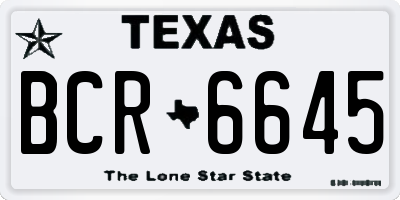 TX license plate BCR6645