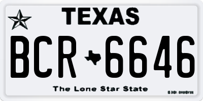 TX license plate BCR6646