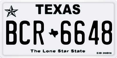 TX license plate BCR6648