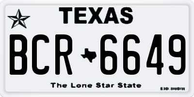 TX license plate BCR6649