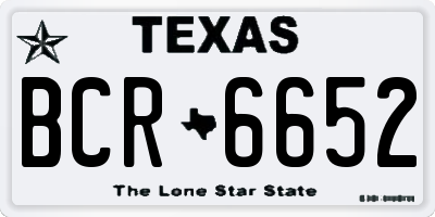 TX license plate BCR6652