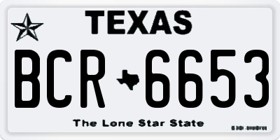 TX license plate BCR6653