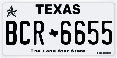 TX license plate BCR6655